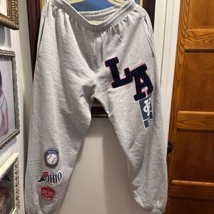 Urban Outfitters Gray Joggers with LA and Ohio Patches